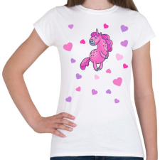 PRINTFASHION Szerelmes egyszarvú - Női póló - Fehér női póló