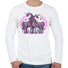 PRINTFASHION Szerelmes egyszarvú pár - Férfi hosszú ujjú póló - Fehér férfi póló