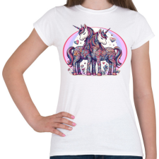 PRINTFASHION Szerelmes egyszarvú pár - Női póló - Fehér női póló