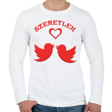 PRINTFASHION Szerelmes galambok - Férfi hosszú ujjú póló - Fehér