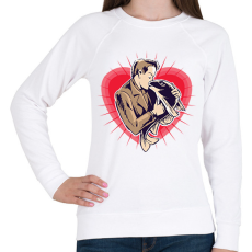 PRINTFASHION Szerelmes horgász - Női pulóver - Fehér