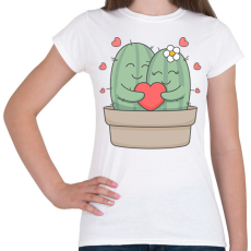 PRINTFASHION Szerelmes kaktusz - Női póló - Fehér