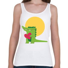 PRINTFASHION Szerelmes krokodil - Női atléta - Fehér női trikó