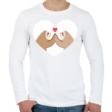PRINTFASHION Szerelmes lajhárok - Férfi hosszú ujjú póló - Fehér férfi póló