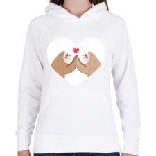 PRINTFASHION Szerelmes lajhárok - Női kapucnis pulóver - Fehér női pulóver, kardigán