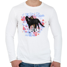 PRINTFASHION szerelmes lovak - Férfi hosszú ujjú póló - Fehér férfi póló