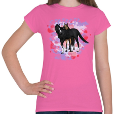 PRINTFASHION szerelmes lovak - Női póló - Rózsaszín női póló