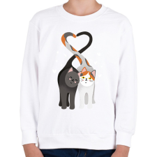 PRINTFASHION Szerelmes macskák - Gyerek pulóver - Fehér gyerek pulóver, kardigán