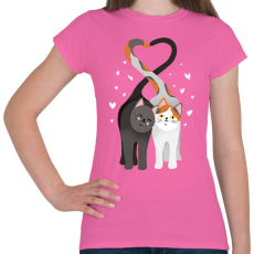 PRINTFASHION Szerelmes macskák - Női póló - Rózsaszín