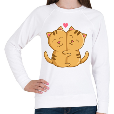 PRINTFASHION Szerelmes macskák - Női pulóver - Fehér