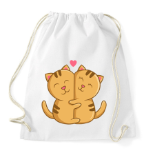 PRINTFASHION Szerelmes macskák - Sportzsák, Tornazsák - Fehér tornazsák