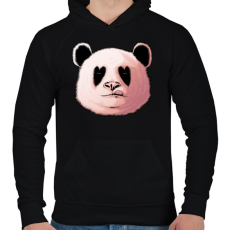 PRINTFASHION Szerelmes panda - Férfi kapucnis pulóver - Fekete