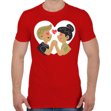 PRINTFASHION Szerelmes pár - Férfi póló - Piros férfi póló