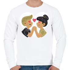 PRINTFASHION Szerelmes pár - Férfi pulóver - Fehér