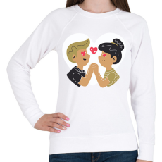 PRINTFASHION Szerelmes pár - Női pulóver - Fehér