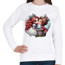 PRINTFASHION Szerelmes puszi - Női pulóver - Fehér női pulóver, kardigán