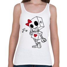 PRINTFASHION Szerelmes robot - női - Női atléta - Fehér