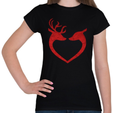 PRINTFASHION Szerelmes szarvasok - Női póló - Fekete női póló