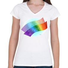 PRINTFASHION Szerelmes szivek2 - Női V-nyakú póló - Fehér