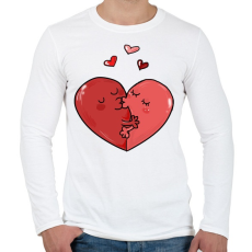 PRINTFASHION Szerelmes szívek - Férfi hosszú ujjú póló - Fehér