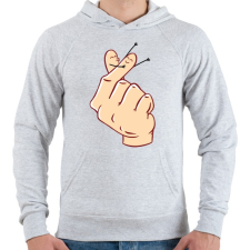 PRINTFASHION Szerelmes ujjak - Férfi kapucnis pulóver - Sport szürke férfi pulóver, kardigán