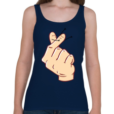 PRINTFASHION Szerelmes ujjak - Női atléta - Sötétkék női trikó