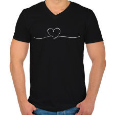 PRINTFASHION Szerelmes vonal - Férfi V-nyakú póló - Fekete férfi póló