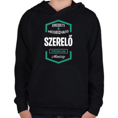 PRINTFASHION Szerelő - Gyerek kapucnis pulóver - Fekete