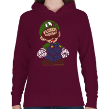 PRINTFASHION Szerelő - Női kapucnis pulóver - Bordó női pulóver, kardigán