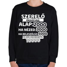 PRINTFASHION Szerelő óradíjak - Gyerek pulóver - Fekete gyerek pulóver, kardigán