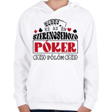 PRINTFASHION Szerencsehozó - Gyerek kapucnis pulóver - Fehér