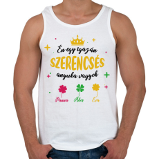 PRINTFASHION Szerencsés anyuka - Férfi atléta - Fehér