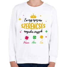 PRINTFASHION Szerencsés anyuka - Gyerek pulóver - Fehér gyerek pulóver, kardigán