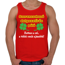 PRINTFASHION Szerencsés dolgozat - Férfi atléta - Piros atléta, trikó