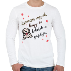 PRINTFASHION Szerencsés vagyok ferde - Férfi hosszú ujjú póló - Fehér