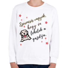 PRINTFASHION Szerencsés vagyok ferde - Gyerek pulóver - Fehér