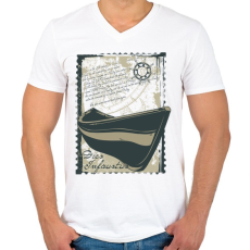 PRINTFASHION Szerencsétlen nap - Férfi V-nyakú póló - Fehér