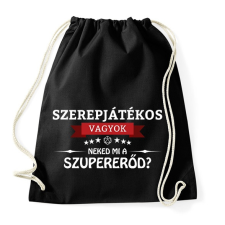 PRINTFASHION Szerepjátékos vagyok, neked mi a szupererőd? - Sportzsák, Tornazsák - Fekete tornazsák