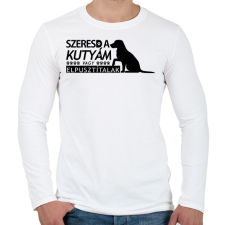 PRINTFASHION Szeresd a kutyám - Férfi hosszú ujjú póló - Fehér férfi póló