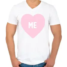 PRINTFASHION Szeress! - Férfi V-nyakú póló - Fehér férfi póló