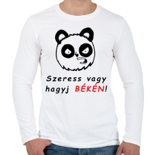 PRINTFASHION szeress vagy hagyj békén - Férfi hosszú ujjú póló - Fehér férfi póló