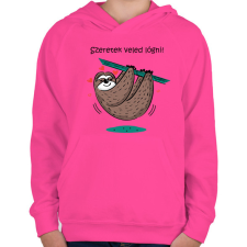 PRINTFASHION Szeretek veled lógni - Gyerek kapucnis pulóver - Fukszia gyerek pulóver, kardigán