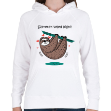 PRINTFASHION Szeretek veled lógni - Női kapucnis pulóver - Fehér