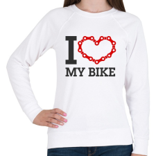PRINTFASHION Szeretem a biciklim - Női pulóver - Fehér női pulóver, kardigán