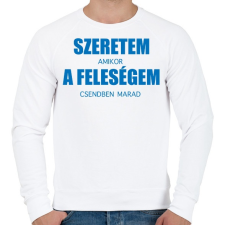 PRINTFASHION Szeretem a feleségem - Férfi pulóver - Fehér férfi pulóver, kardigán