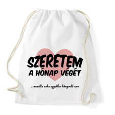 PRINTFASHION Szeretem a hónap végét - Sportzsák, Tornazsák - Fehér tornazsák