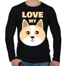 PRINTFASHION Szeretem a kutyám - Férfi hosszú ujjú póló - Fekete