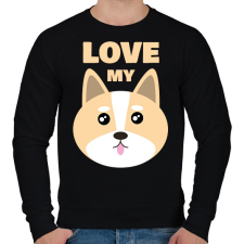 PRINTFASHION Szeretem a kutyám - Férfi pulóver - Fekete férfi pulóver, kardigán