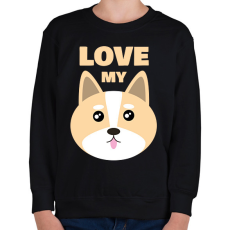 PRINTFASHION Szeretem a kutyám - Gyerek pulóver - Fekete