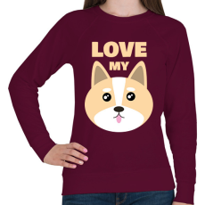 PRINTFASHION Szeretem a kutyám - Női pulóver - Bordó
